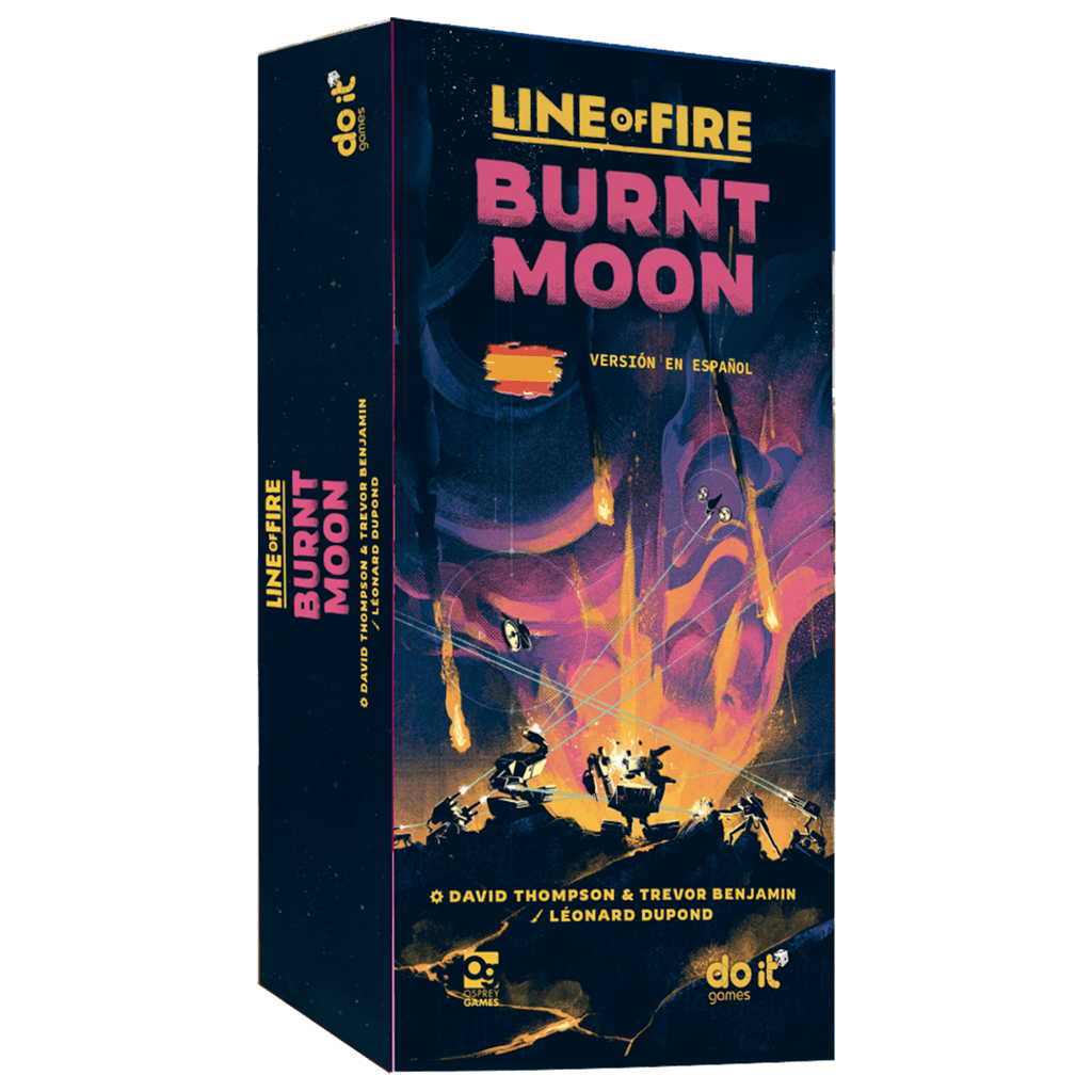 Line of Fire: Burnt Moon juego de mesa de estrategia y combate táctico ambientado en un mundo de ciencia ficción.