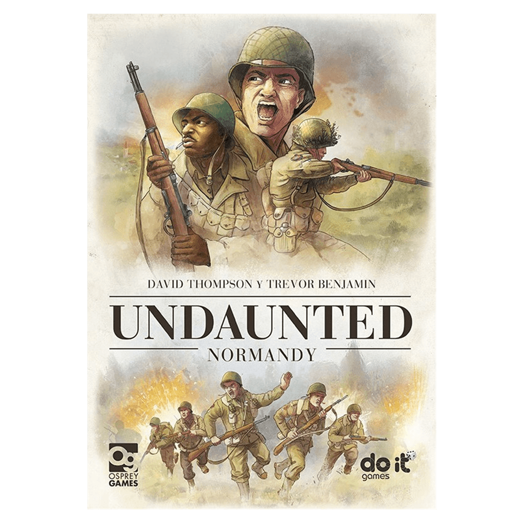 Undaunted: Normandy juego de mesa de estrategia bélica ambientado en la Segunda Guerra Mundial, con construcción de mazos, control de áreas y combates tácticos.